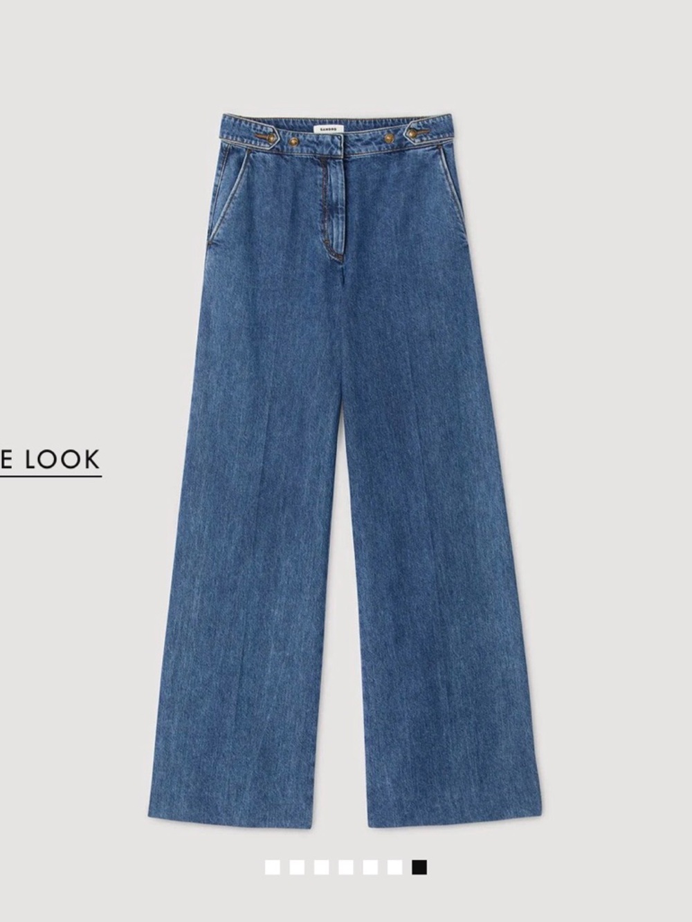 NWT: Sandro Straight Wide Jeans, Mid-Rise Jeans - Blue Jean color-way, sz. 34